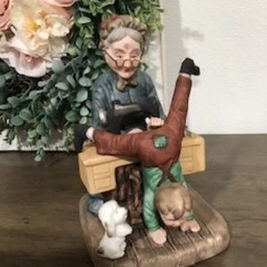 Capodimonte Figurine of Sewing Grandmother